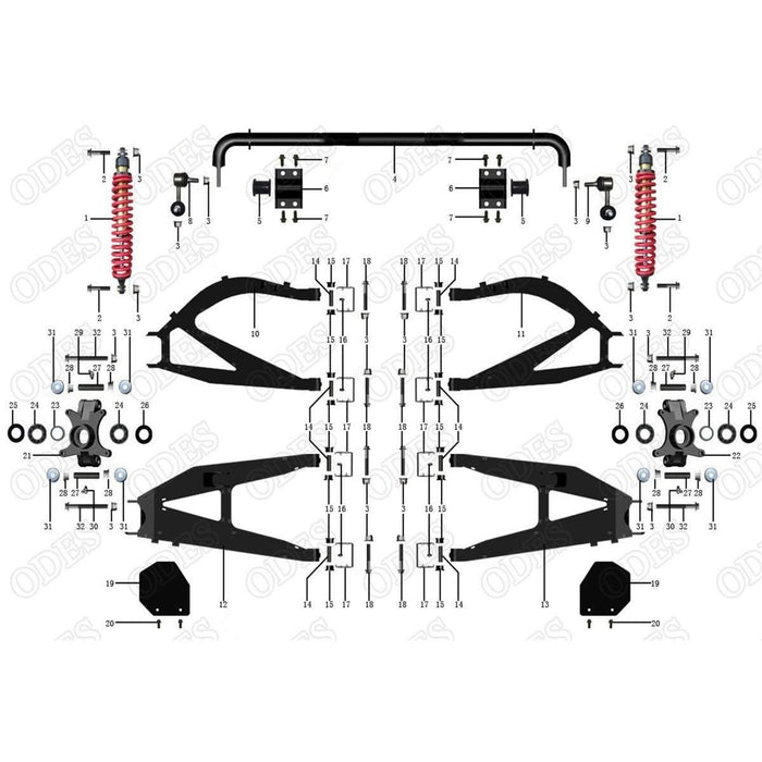 ODES Dominator-X2 Long Travel Rear Suspension | Scooter's Powersports