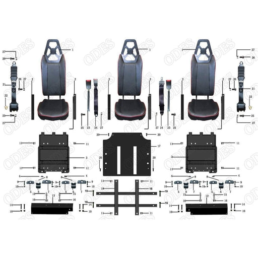 ODES Dominator-X4 Rear Seats | Scooter's Powersports